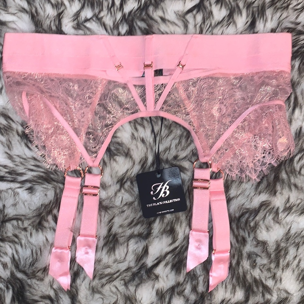 Honey Birdette Belinda Pink Suspender Size XL